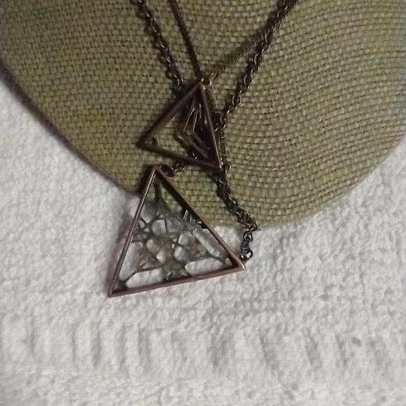 Vintage Bronze Geometric Necklace BUNDLE! 3 for $15 or 4 for $20 - Picture 3 of 5